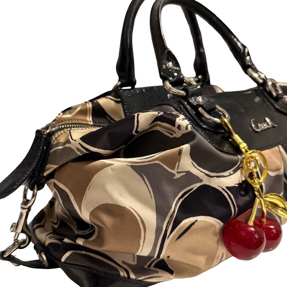 Coach Multicolor Sateen Ashley Scarf Print Satchel Purse - Picture 4 of 12